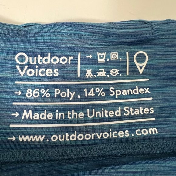 Outdoor Voices Womens Kneecap Warmup Leggings Crop Capri Blue Space Dye size XS - Picture 9 of 10